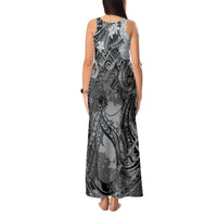 Pacific Beauty Girl Tank Maxi Dress Black Polyneisan Tribal Vintage Motif LT9 - Polynesian Pride