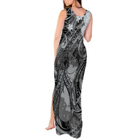 Pacific Beauty Girl Tank Maxi Dress Black Polyneisan Tribal Vintage Motif LT9 - Polynesian Pride