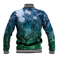 Pacific Beauty Girl Baseball Jacket Blue Polyneisan Tribal Vintage Motif LT9 - Polynesian Pride