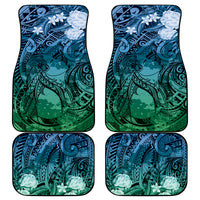 Pacific Beauty Girl Car Mats Blue Polyneisan Tribal Vintage Motif LT9 - Polynesian Pride