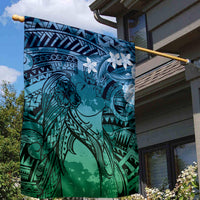 Pacific Beauty Girl Garden Flag Blue Polyneisan Tribal Vintage Motif LT9 - Polynesian Pride