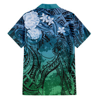 Pacific Beauty Girl Hawaiian Shirt Blue Polyneisan Tribal Vintage Motif LT9 - Polynesian Pride