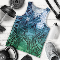 Pacific Beauty Girl Men Tank Top Blue Polyneisan Tribal Vintage Motif LT9 - Polynesian Pride
