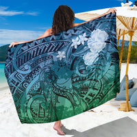 Pacific Beauty Girl Sarong Blue Polyneisan Tribal Vintage Motif