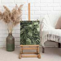 Pacific Beauty Girl Canvas Wall Art Green Polyneisan Tribal Vintage Motif LT9 - Polynesian Pride