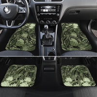 Pacific Beauty Girl Car Mats Green Polyneisan Tribal Vintage Motif LT9 Set 4pcs Green - Polynesian Pride