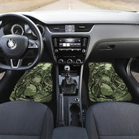Pacific Beauty Girl Car Mats Green Polyneisan Tribal Vintage Motif LT9 Set 2pcs - Front Green - Polynesian Pride