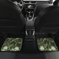 Pacific Beauty Girl Car Mats Green Polyneisan Tribal Vintage Motif LT9 Set 2pcs - Back Green - Polynesian Pride