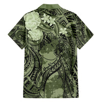 Pacific Beauty Girl Hawaiian Shirt Green Polyneisan Tribal Vintage Motif LT9 - Polynesian Pride