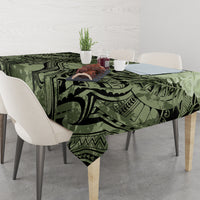 Pacific Beauty Girl Tablecloth Green Polyneisan Tribal Vintage Motif LT9 - Polynesian Pride