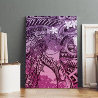 Pacific Beauty Girl Canvas Wall Art Pink Polyneisan Tribal Vintage Motif LT9 - Polynesian Pride