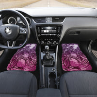 Pacific Beauty Girl Car Mats Pink Polyneisan Tribal Vintage Motif LT9 Set 2pcs - Front Pink - Polynesian Pride