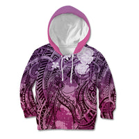 Pacific Beauty Girl Kid Hoodie Pink Polyneisan Tribal Vintage Motif