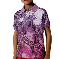 Pacific Beauty Girl Kid Polo Shirt Pink Polyneisan Tribal Vintage Motif