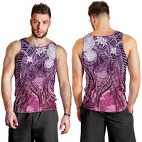 Pacific Beauty Girl Men Tank Top Pink Polyneisan Tribal Vintage Motif LT9 - Polynesian Pride