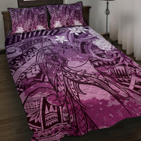 Pacific Beauty Girl Quilt Bed Set Pink Polyneisan Tribal Vintage Motif LT9 Pink - Polynesian Pride