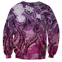 Pacific Beauty Girl Sweatshirt Pink Polyneisan Tribal Vintage Motif LT9 - Polynesian Pride