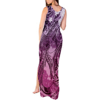 Pacific Beauty Girl Tank Maxi Dress Pink Polyneisan Tribal Vintage Motif LT9 - Polynesian Pride