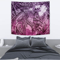 Pacific Beauty Girl Tapestry Pink Polyneisan Tribal Vintage Motif LT9 - Polynesian Pride