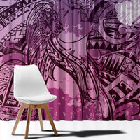 Pacific Beauty Girl Window Curtain Pink Polyneisan Tribal Vintage Motif LT9 - Polynesian Pride