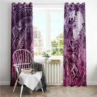 Pacific Beauty Girl Window Curtain Pink Polyneisan Tribal Vintage Motif LT9 - Polynesian Pride