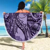 Pacific Beauty Girl Beach Blanket Violet Polyneisan Tribal Vintage Motif LT9 - Polynesian Pride