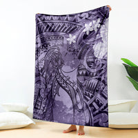 Pacific Beauty Girl Blanket Violet Polyneisan Tribal Vintage Motif LT9 - Polynesian Pride
