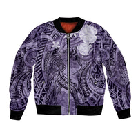 Pacific Beauty Girl Bomber Jacket Violet Polyneisan Tribal Vintage Motif LT9 Unisex Violet - Polynesian Pride