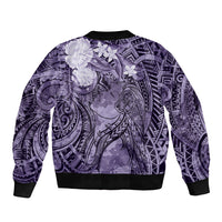 Pacific Beauty Girl Bomber Jacket Violet Polyneisan Tribal Vintage Motif LT9 - Polynesian Pride
