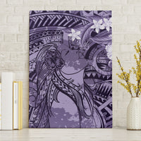 Pacific Beauty Girl Canvas Wall Art Violet Polyneisan Tribal Vintage Motif LT9 Without Frame Violet - Polynesian Pride