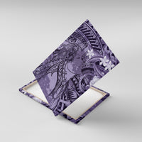 Pacific Beauty Girl Canvas Wall Art Violet Polyneisan Tribal Vintage Motif LT9 With Frame Violet - Polynesian Pride
