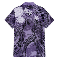 Pacific Beauty Girl Family Matching Tank Maxi Dress and Hawaiian Shirt Violet Polyneisan Tribal Vintage Motif