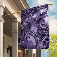 Pacific Beauty Girl Garden Flag Violet Polyneisan Tribal Vintage Motif LT9 House Flag Violet - Polynesian Pride