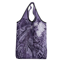 Pacific Beauty Girl Grocery Bag Violet Polyneisan Tribal Vintage Motif LT9 - Polynesian Pride