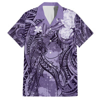 Pacific Beauty Girl Hawaiian Shirt Violet Polyneisan Tribal Vintage Motif