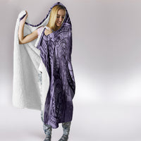 Pacific Beauty Girl Hooded Blanket Violet Polyneisan Tribal Vintage Motif LT9 - Polynesian Pride