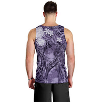 Pacific Beauty Girl Men Tank Top Violet Polyneisan Tribal Vintage Motif LT9 - Polynesian Pride