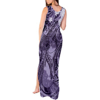 Pacific Beauty Girl Tank Maxi Dress Violet Polyneisan Tribal Vintage Motif LT9 - Polynesian Pride