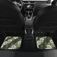 Tongan Kupesi Ngatu Hibiscus Vintage Motif Car Mats LT9 Set 2pcs - Back Green - Polynesian Pride