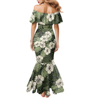 Tongan Kupesi Ngatu Hibiscus Vintage Motif Family Matching Mermaid Dress and Hawaiian Shirt