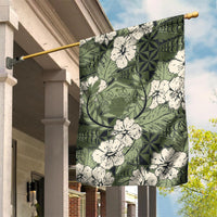 Tongan Kupesi Ngatu Hibiscus Vintage Motif Garden Flag LT9 House Flag Green - Polynesian Pride