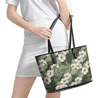 Tongan Kupesi Ngatu Hibiscus Vintage Motif Leather Tote Bag LT9 - Polynesian Pride