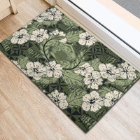 Tongan Kupesi Ngatu Hibiscus Vintage Motif Rubber Doormat LT9 - Polynesian Pride