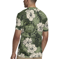 Tongan Kupesi Ngatu Hibiscus Vintage Motif Rugby Jersey