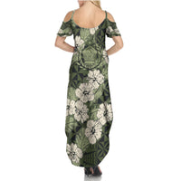 Tongan Kupesi Ngatu Hibiscus Vintage Motif Summer Maxi Dress LT9 - Polynesian Pride