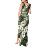 Tongan Kupesi Ngatu Hibiscus Vintage Motif Tank Maxi Dress LT9 - Polynesian Pride