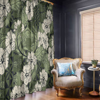 Tongan Kupesi Ngatu Hibiscus Vintage Motif Window Curtain LT9 - Polynesian Pride