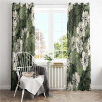 Tongan Kupesi Ngatu Hibiscus Vintage Motif Window Curtain LT9 - Polynesian Pride