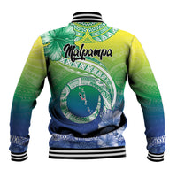 Malpampa Vanuatu Baseball Jacket Hibiscus Sand Drawing with Pacific Pattern LT9 - Polynesian Pride