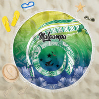 Malpampa Vanuatu Beach Blanket Hibiscus Sand Drawing with Pacific Pattern LT9 One Size 150cm Green Art - Polynesian Pride